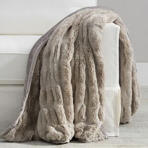 Pottery Barn Faux Fur Heavy Blanket LIKE NEW!!
